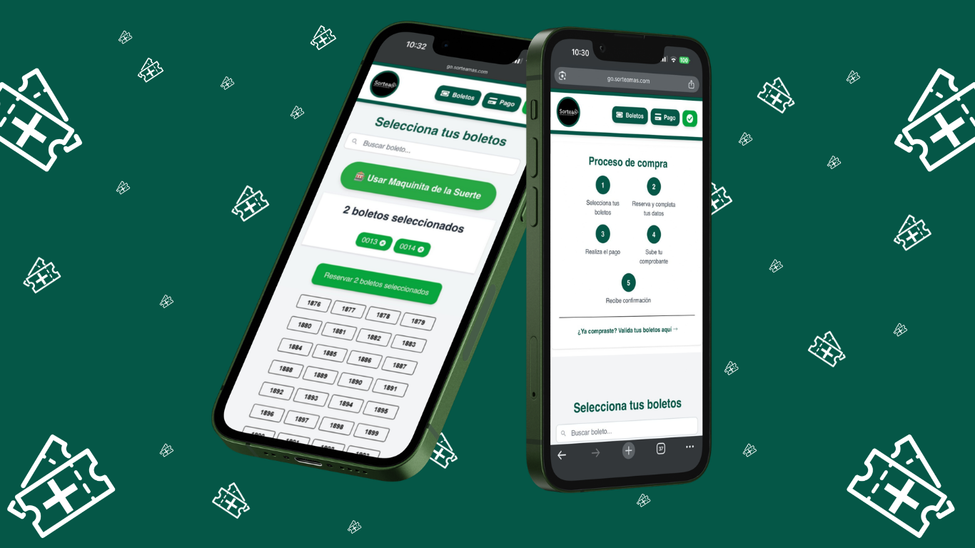 SorteaMas Dashboard — vista previa del panel de administración